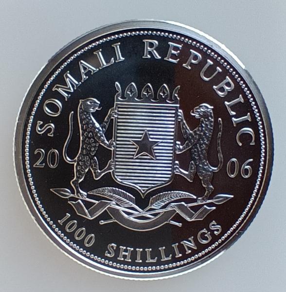 Somalia Elefant 1 Unze Silber 2006 stgl